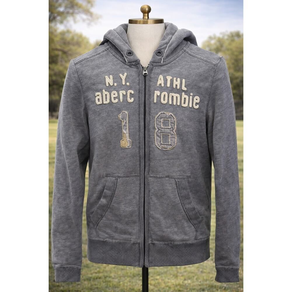Abercrombie and Fitch Y2K Womens Spellout Logo Full Zip Hoodie Jacket M